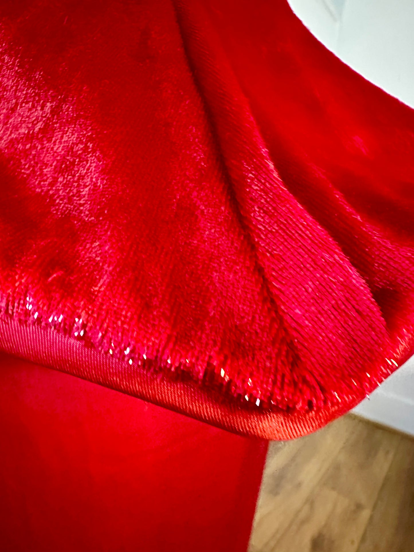 RENTAL - Red flared silk corset top