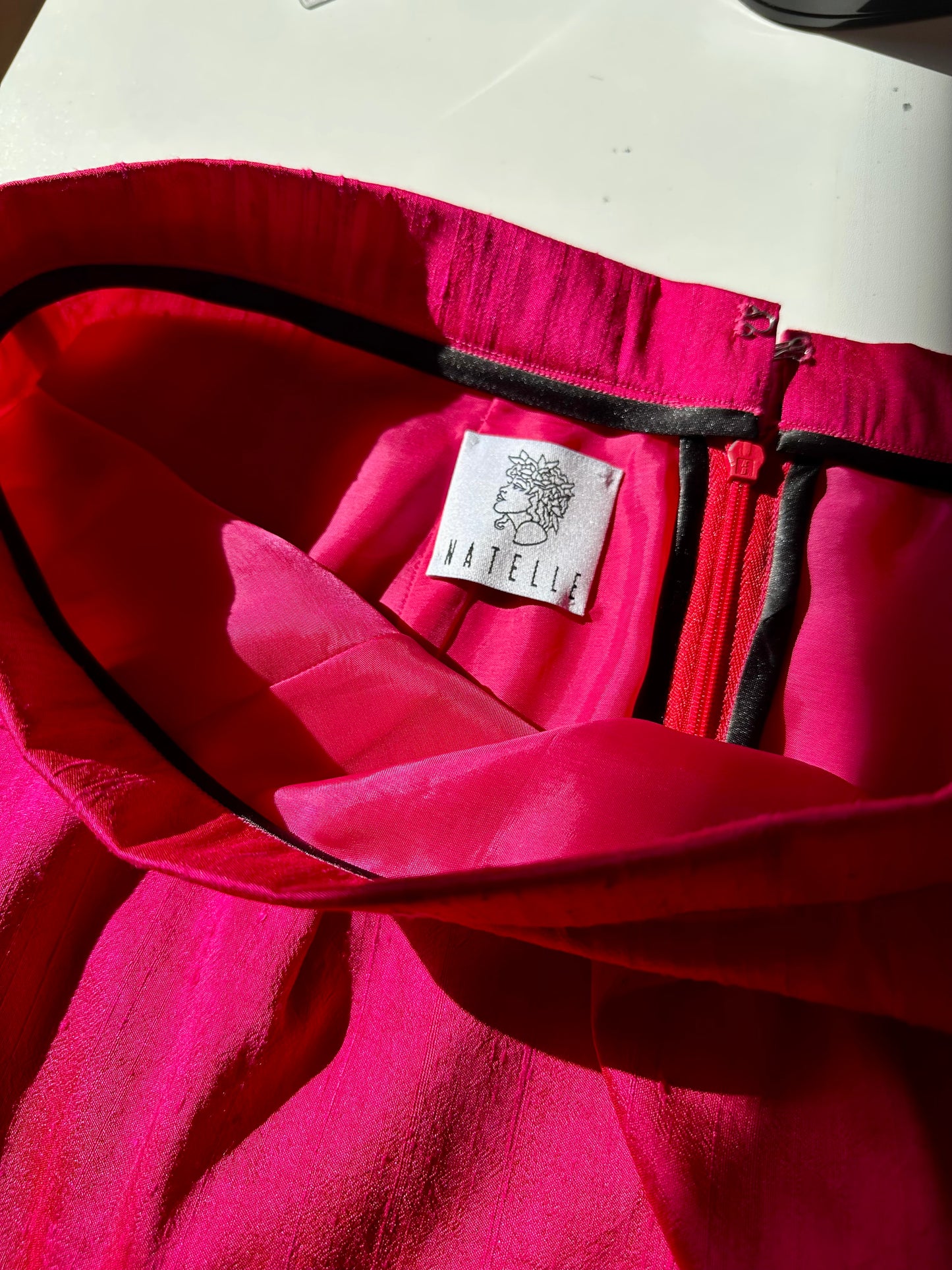 Dupion silk pencil skirt