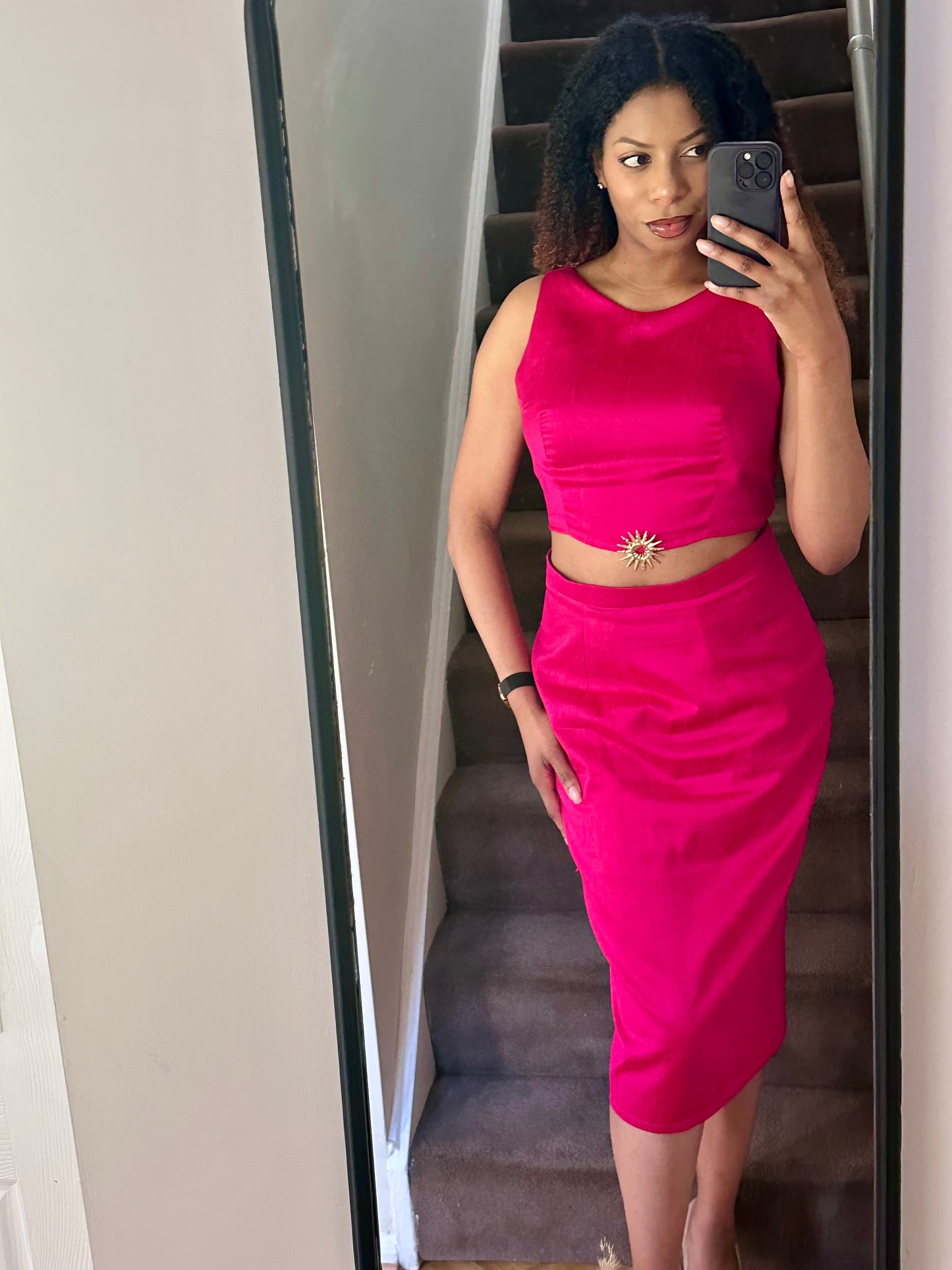 Silk Boat Neck Crop Top